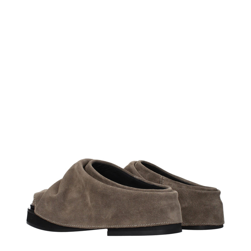 Zapatillas de estar por casa de cuero gris de The Attico