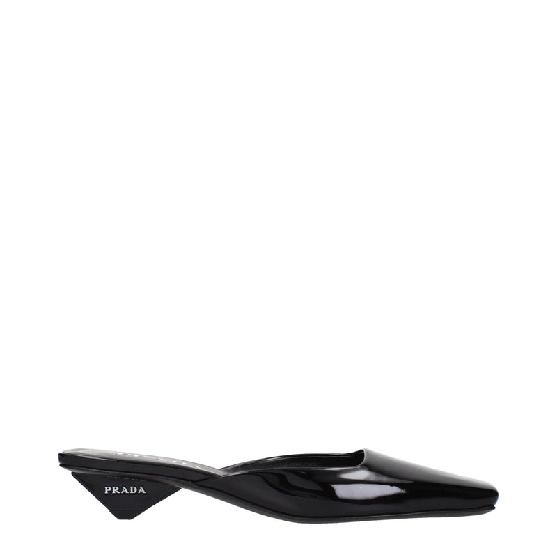 Prada Black Leather Flat Sandals