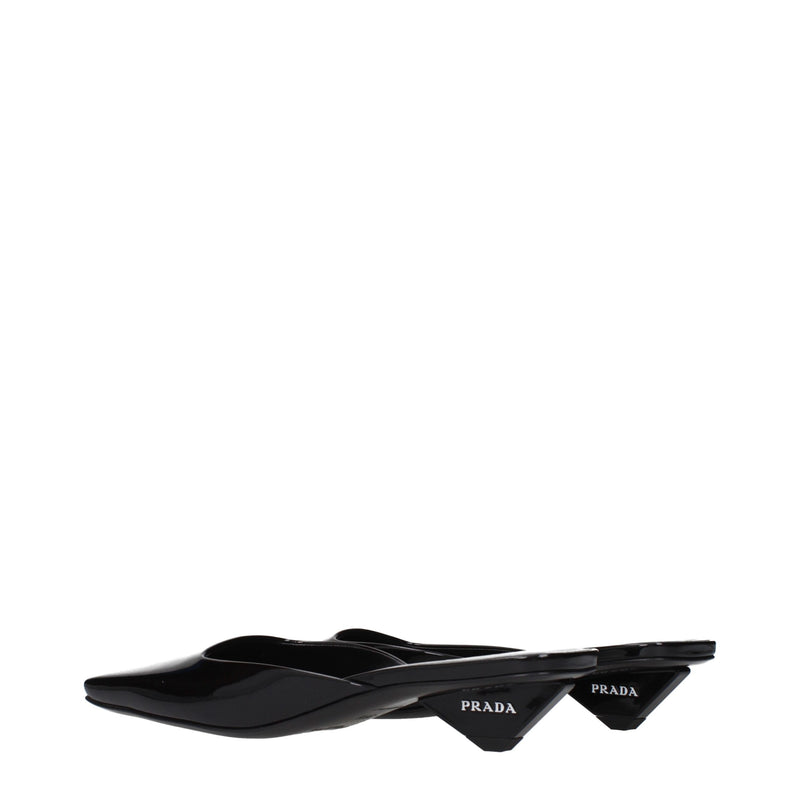 Prada Black Leather Flat Sandals