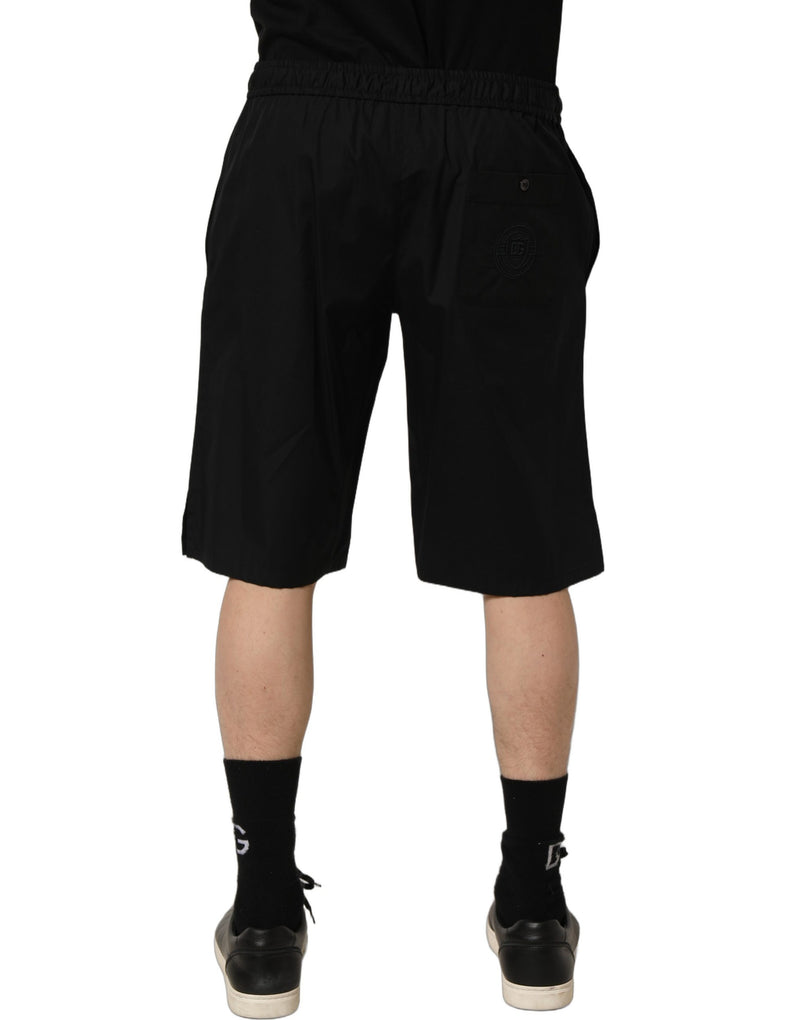 Bermuda da uomo Dolce & Gabbana neri in cotone felpato