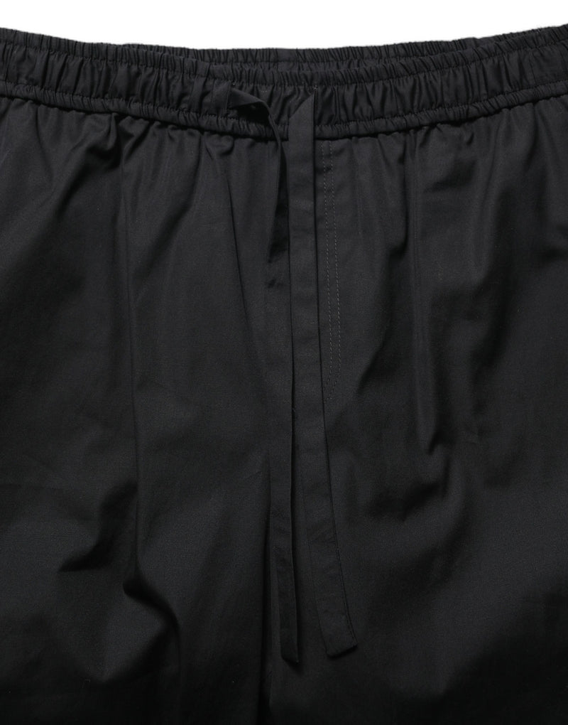 Bermuda da uomo Dolce & Gabbana neri in cotone felpato