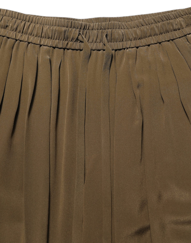 Pantaloncini bermuda a vita media con pieghe in seta marrone Dolce & Gabbana