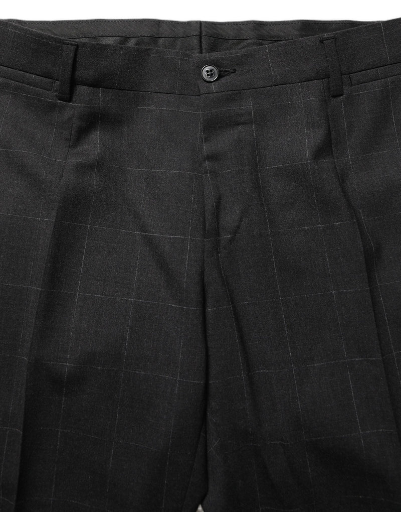 Terno masculino formal slim fit de 2 peças em lã cinza-escuro Dolce & Gabbana