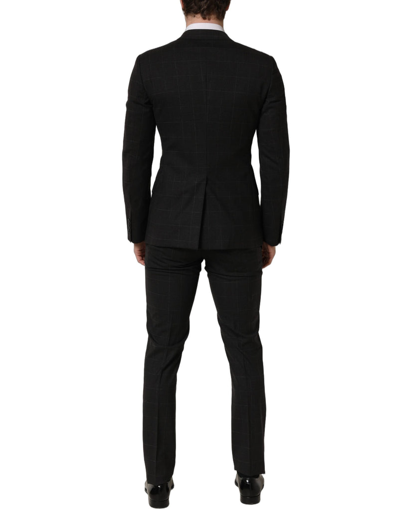 Terno masculino formal slim fit de 2 peças em lã cinza-escuro Dolce & Gabbana