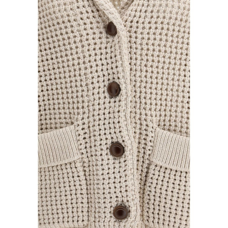 Brunello Cucinelli Beige Cotton Cardigan