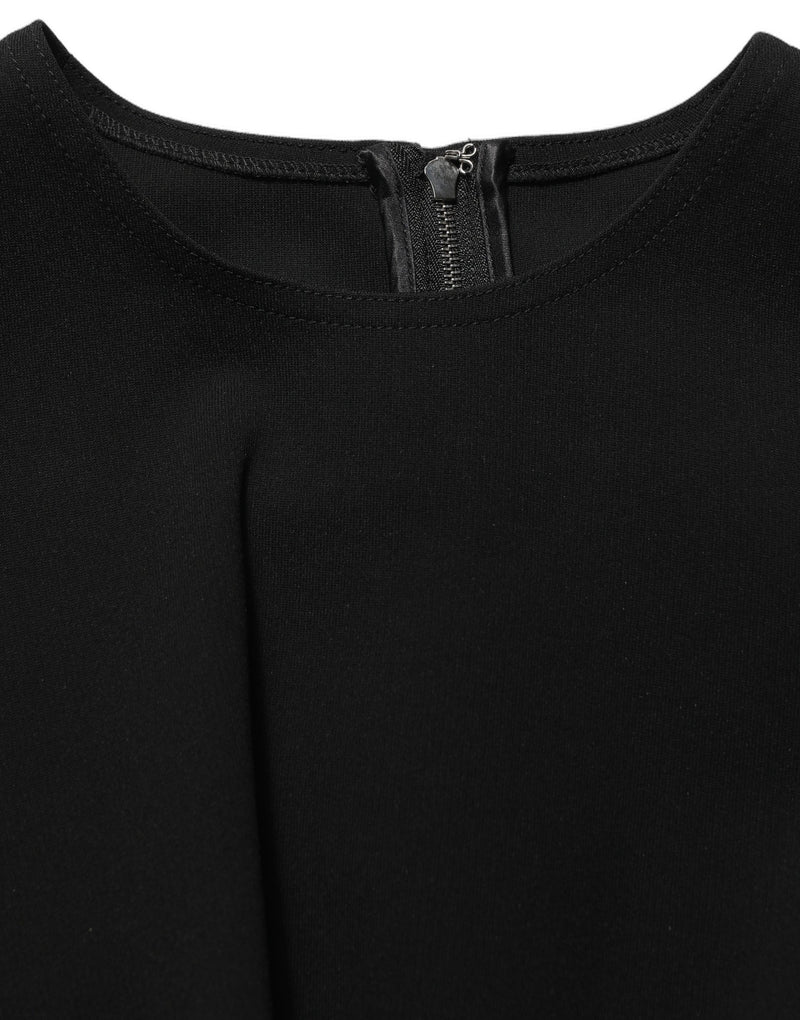 Vestido longo preto sem mangas com detalhe vazado Dolce & Gabbana