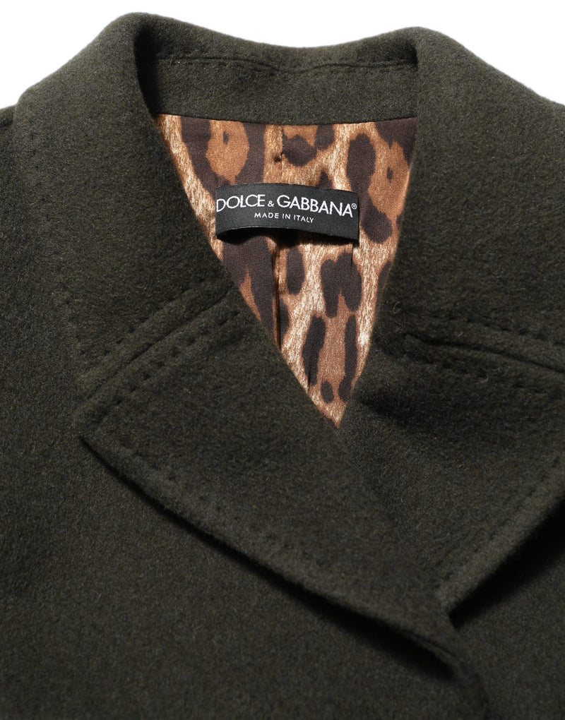 Jaqueta peacoat verde-escura transpassada Dolce & Gabbana