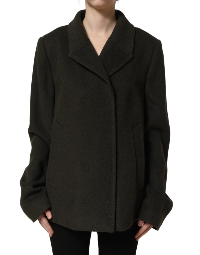 Jaqueta peacoat verde-escura transpassada Dolce & Gabbana