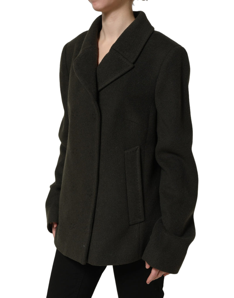 Jaqueta peacoat verde-escura transpassada Dolce & Gabbana