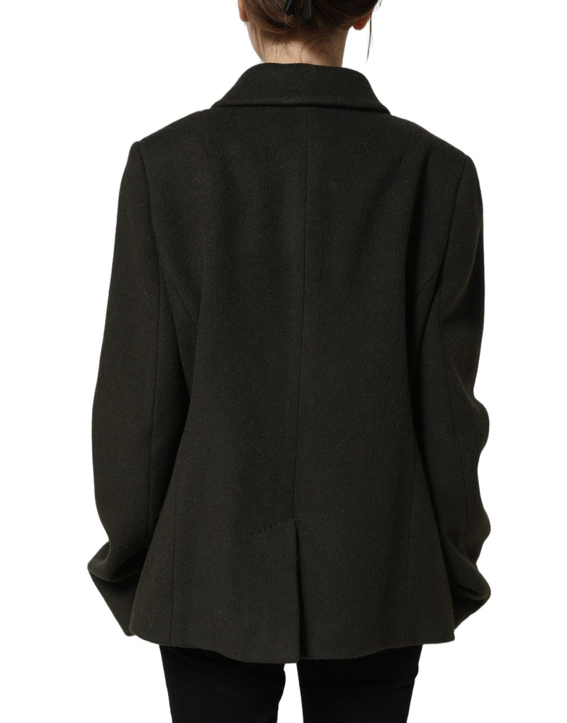 Jaqueta peacoat verde-escura transpassada Dolce & Gabbana