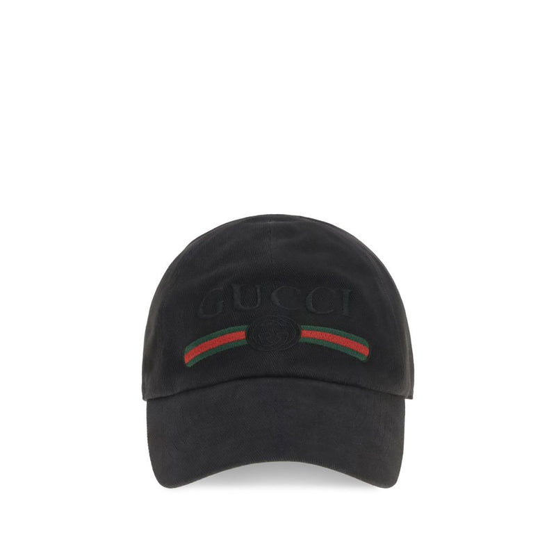 Gucci Black Cotton Cap (Baseball Hat)