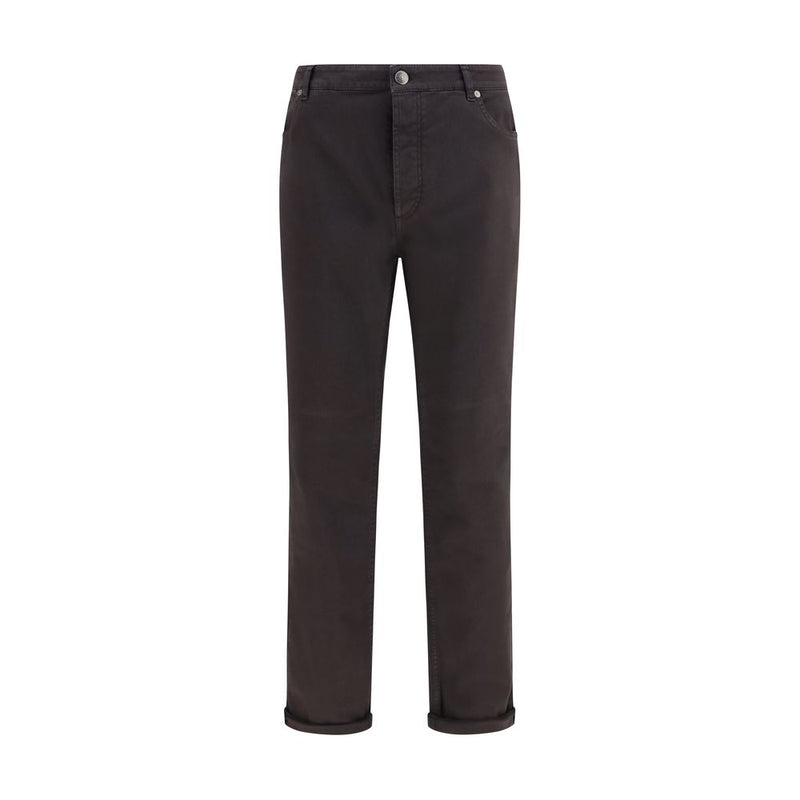 Brunello Cucinelli Brown Cotton Relaxed Fit Jeans