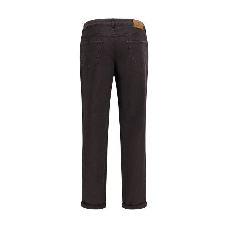 Brunello Cucinelli Brown Cotton Relaxed Fit Jeans