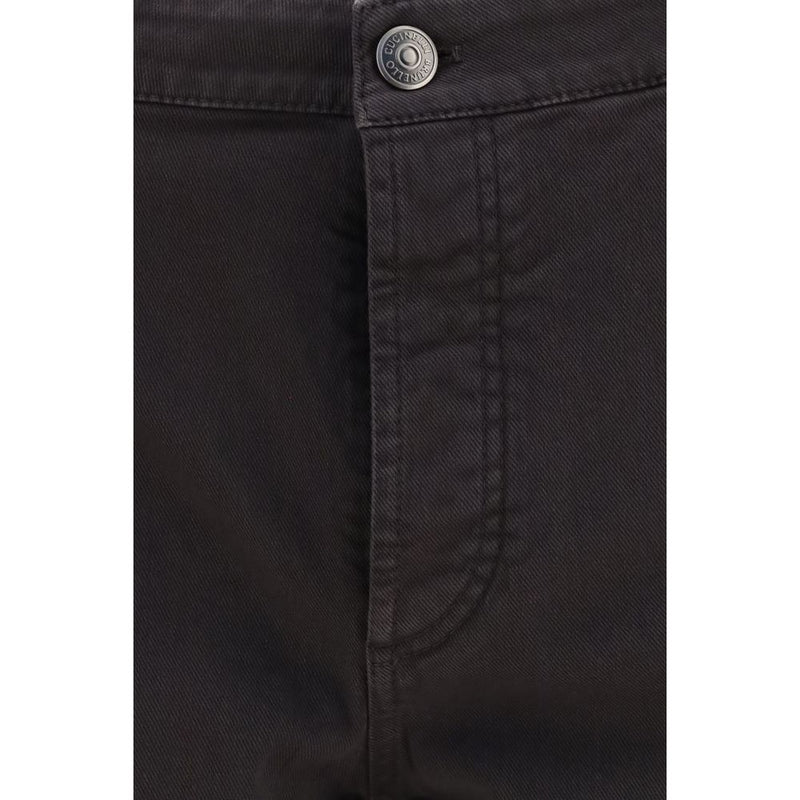 Brunello Cucinelli Brown Cotton Relaxed Fit Jeans