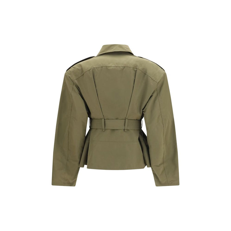 Alexander McQueen Bicolor Cotton Full-Length Jacket
