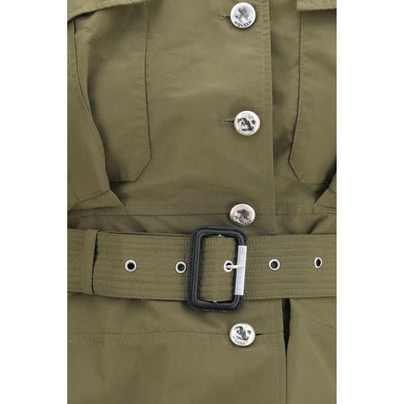 Alexander McQueen Bicolor Cotton Full-Length Jacket