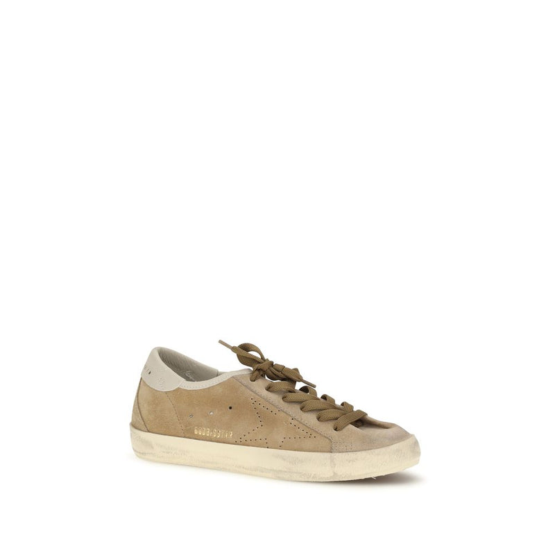 Golden Goose Beige Calf Leather Bos Taurus Low Top Sneakers