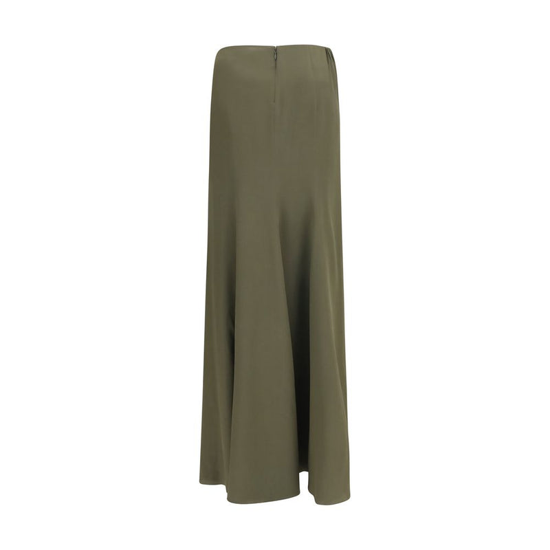 Alexander McQueen Bicolor Silk Long Skirt