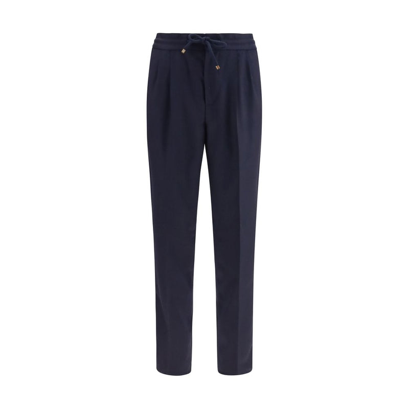 Brunello Cucinelli Blue Wool Oves Aries Casual Pants