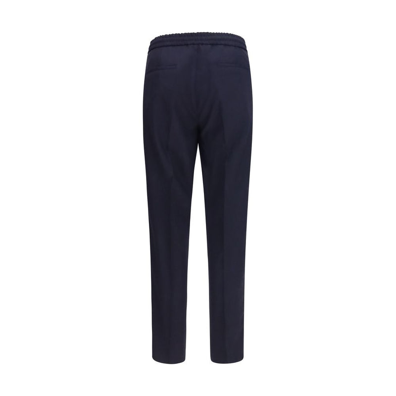 Brunello Cucinelli Blue Wool Oves Aries Casual Pants
