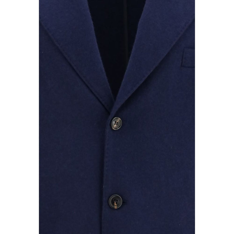 Brunello Cucinelli Blue Cashmere Full-Length Jacket