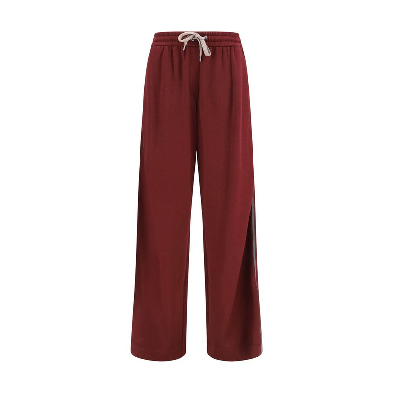 Brunello Cucinelli Bordeaux Cotton Athletic Pants