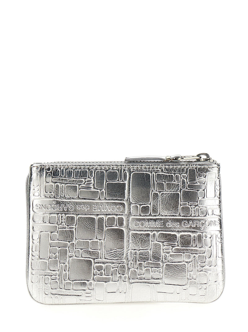 Comme Des Garçons Silver Calfskin Cardholder
