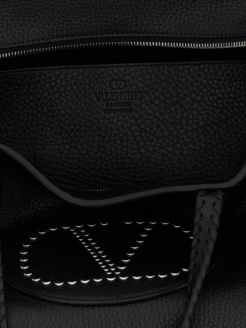 Valentino Garavani Black Calfskin Tote Bag