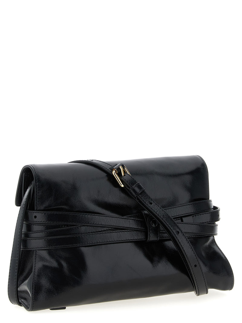 Moschino Black Leather Crossbody Bag