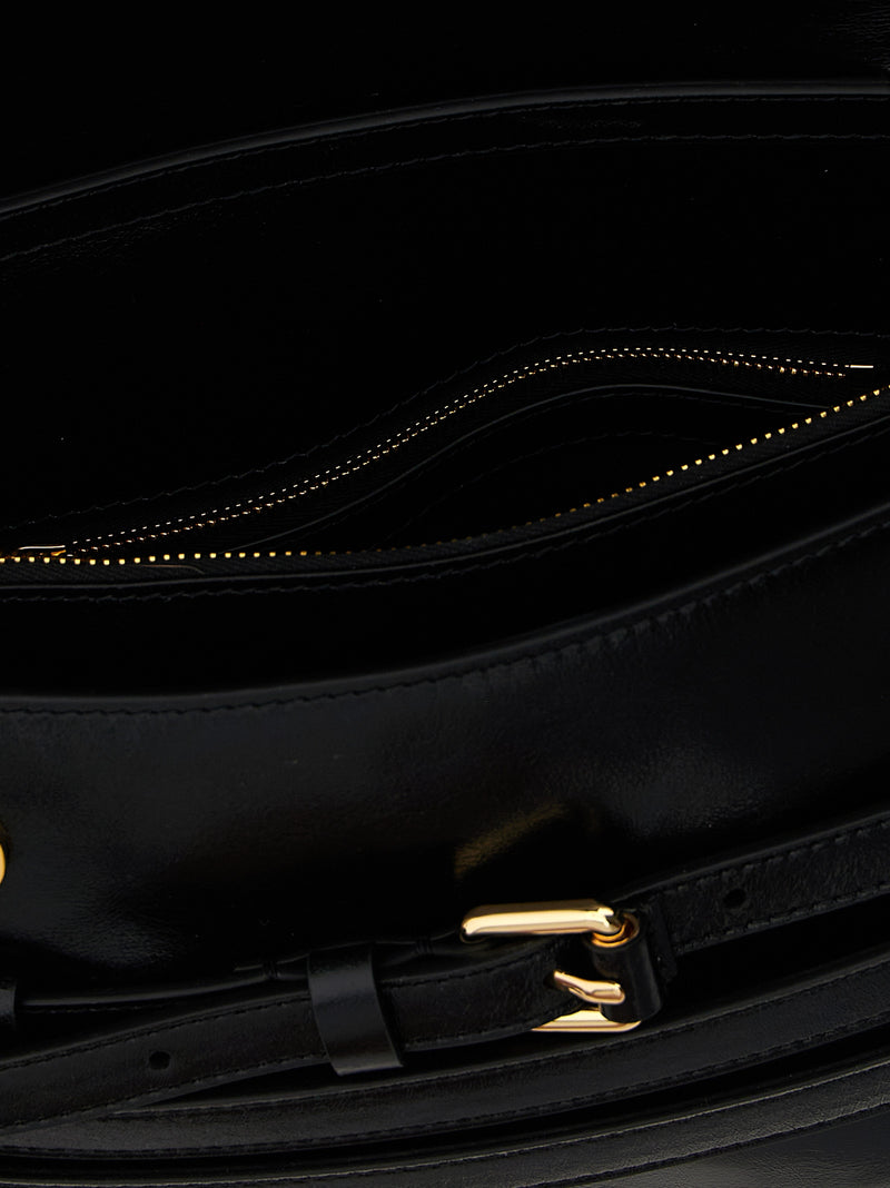 Moschino Black Leather Crossbody Bag