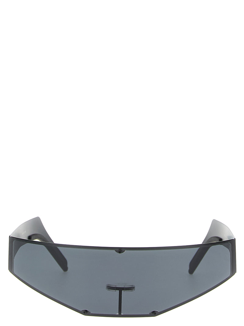 Rick Owens Black Stainless Steel Sunglasses