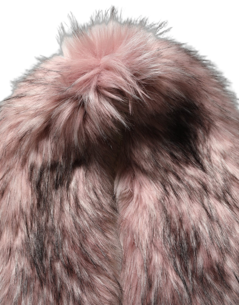 Haut gilet boléro Dolce & Gabbana rose en maille acrylique à effet fourrure