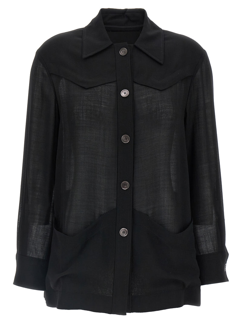 Ferragamo Black Virgin Wool Blouse