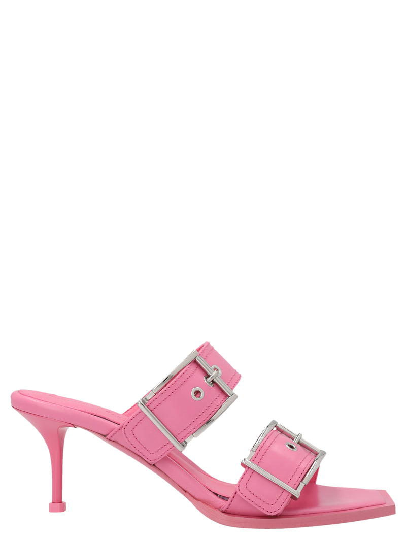 Alexander McQueen Multicolor Calfskin Stiletto Heel Sandals