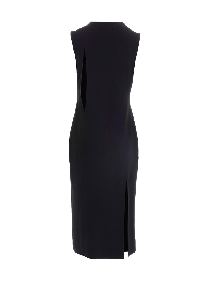 Versace Black Acetate Midi Dress
