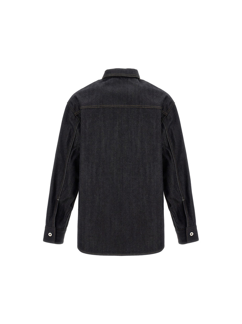 Jil Sander Blue Cotton Blouse