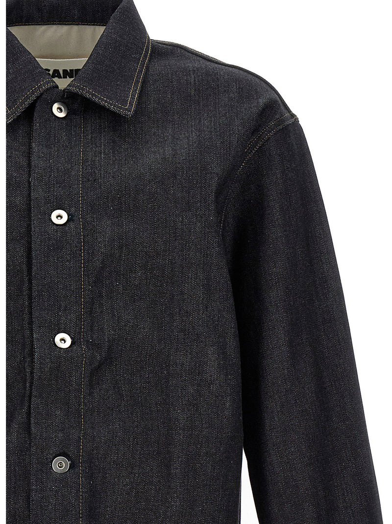 Jil Sander Blue Cotton Blouse
