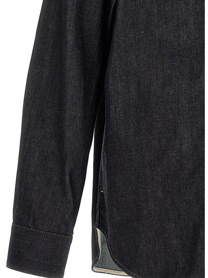 Jil Sander Blue Cotton Blouse