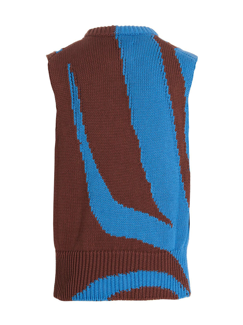 Jil Sander Multicolor Cotton Sleeveles Sweater