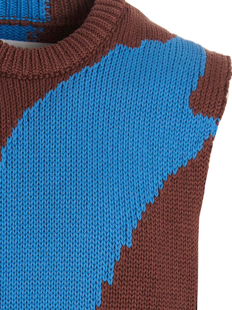 Jil Sander Multicolor Cotton Sleeveles Sweater