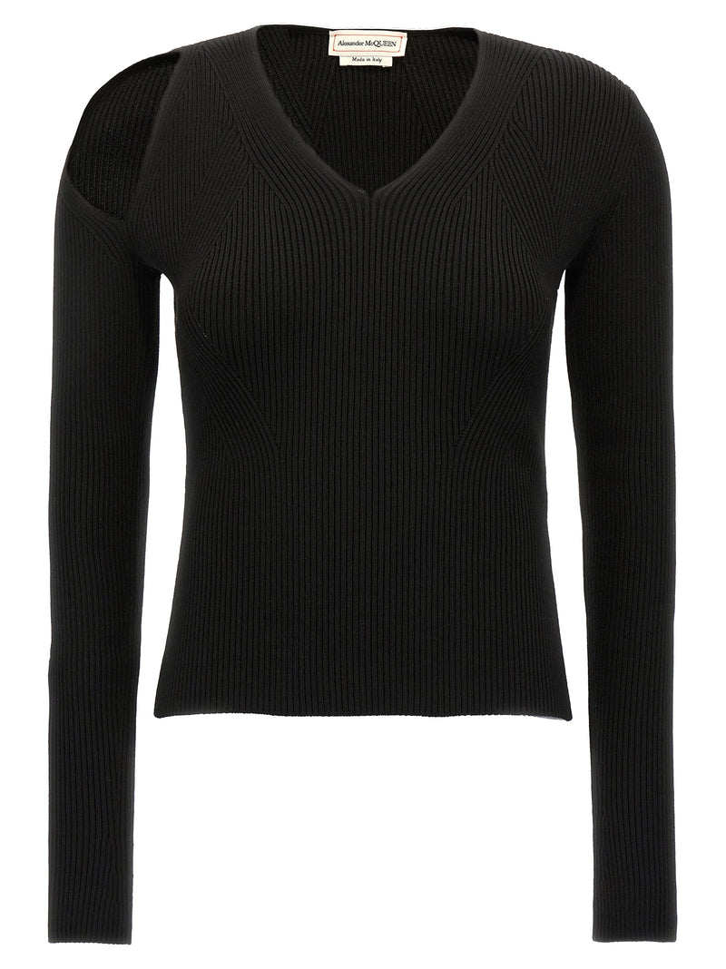 Alexander McQueen Black Wool Cardigan