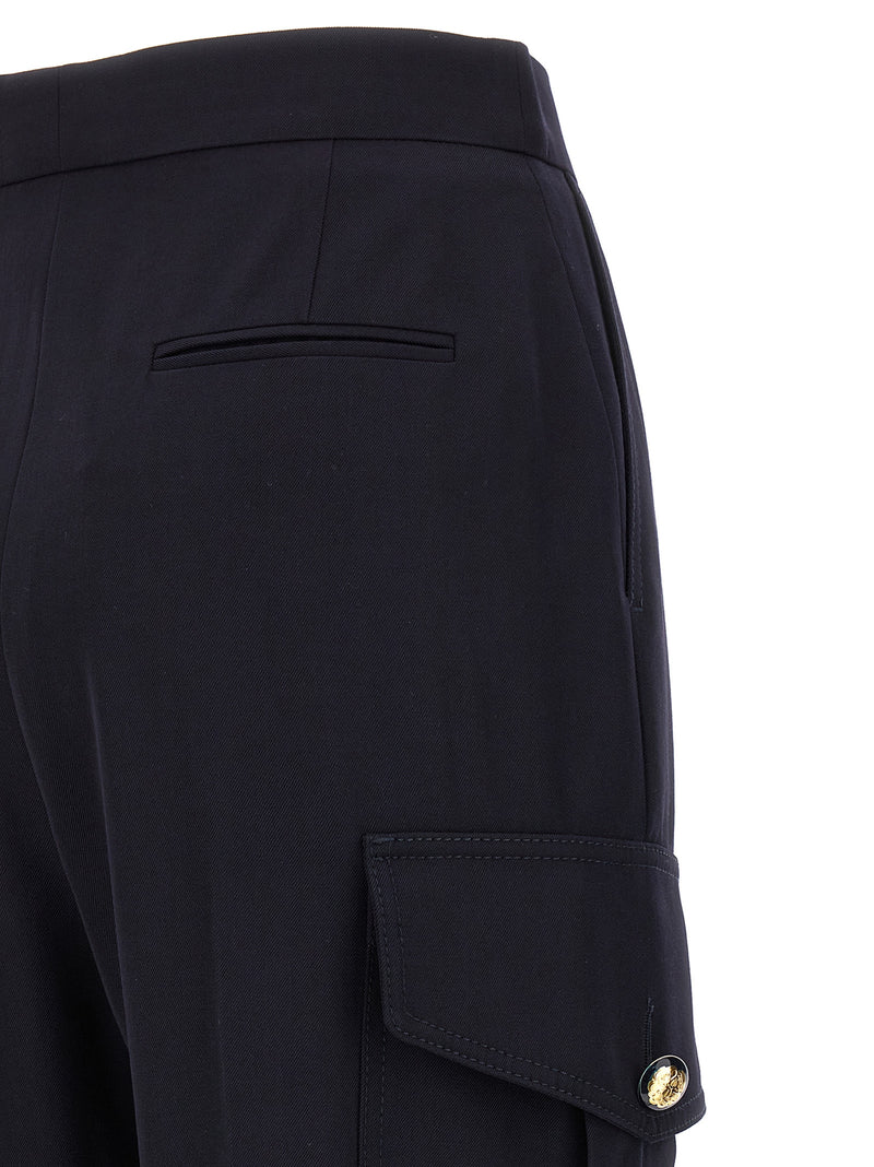 Alexander McQueen Blue Wool Cargo Pants