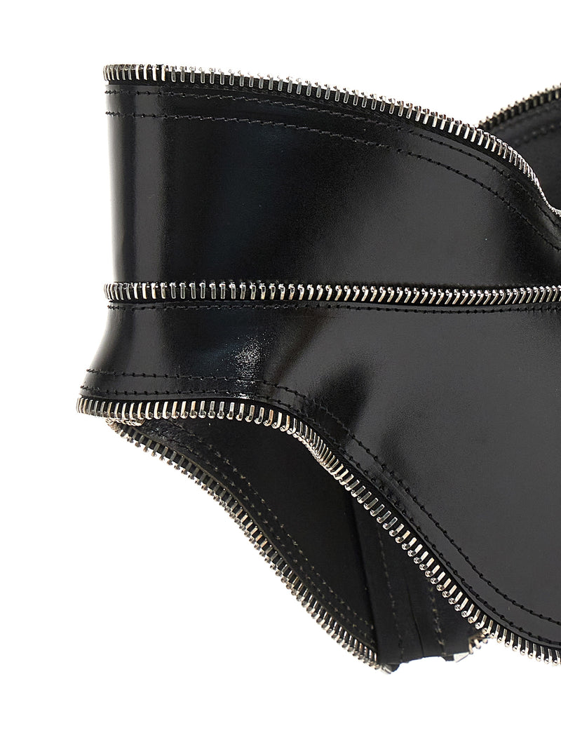 Alexander McQueen Black Leather Regular Belt