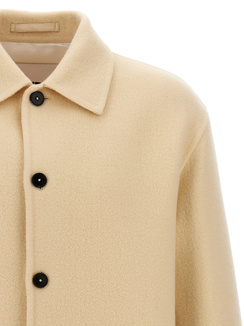 Jil Sander Beige Virgin Wool Coat