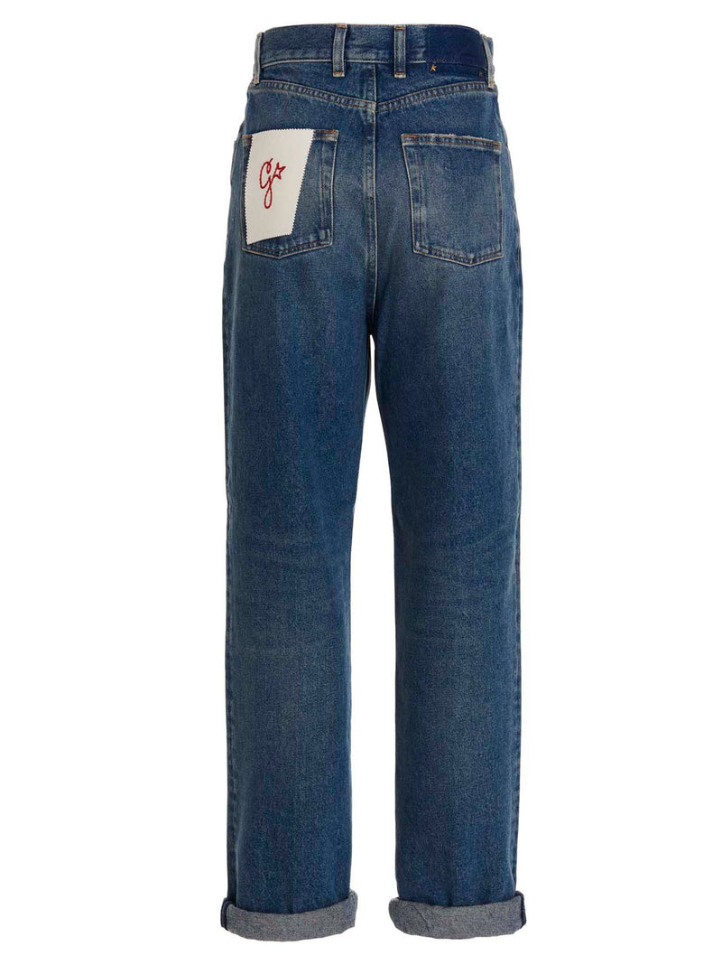 Golden Goose Blue Cotton Straight-Leg Jeans