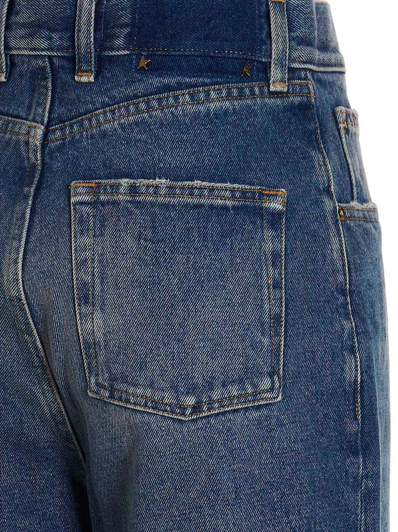 Golden Goose Blue Cotton Straight-Leg Jeans