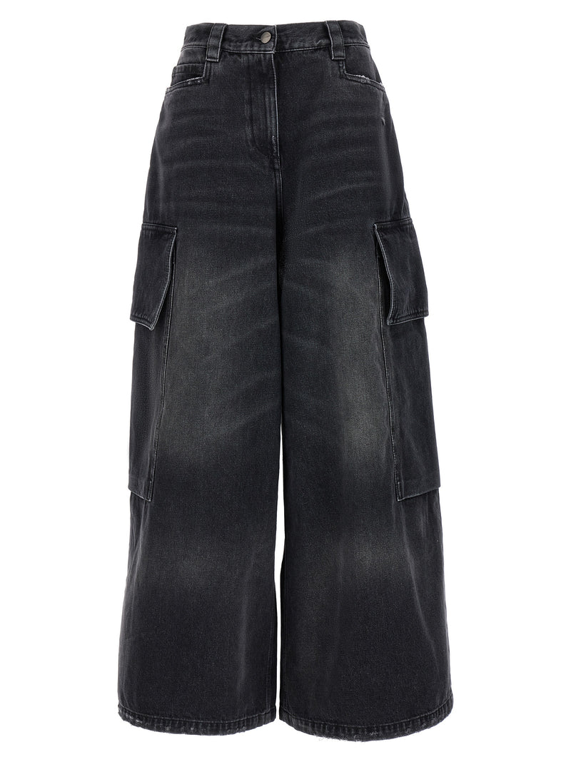 Palm Angels Gray Cotton Cargo Shorts