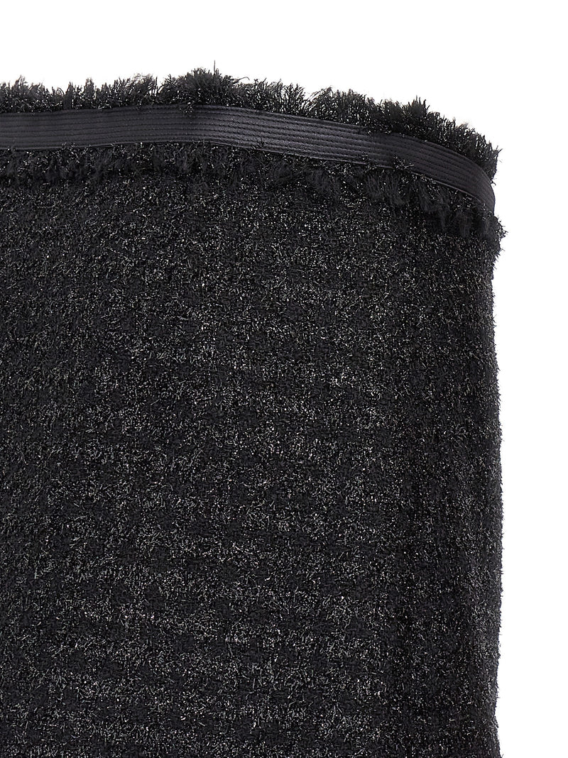 Versace Black Virgin Wool Long Skirt