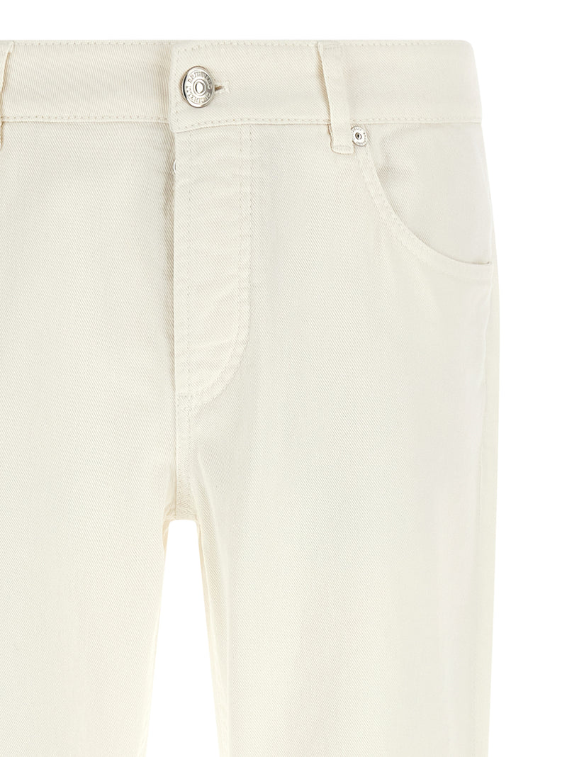 Brunello Cucinelli White Cotton Jeans Denim