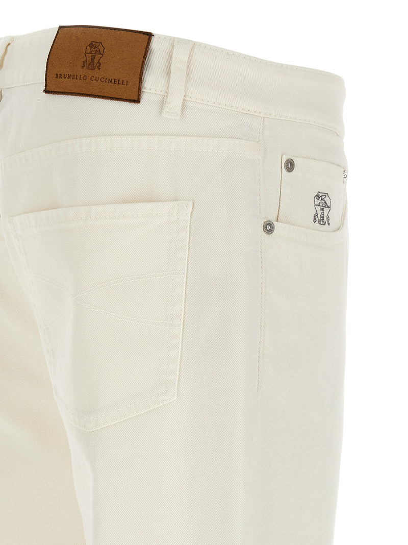 Brunello Cucinelli White Cotton Jeans Denim